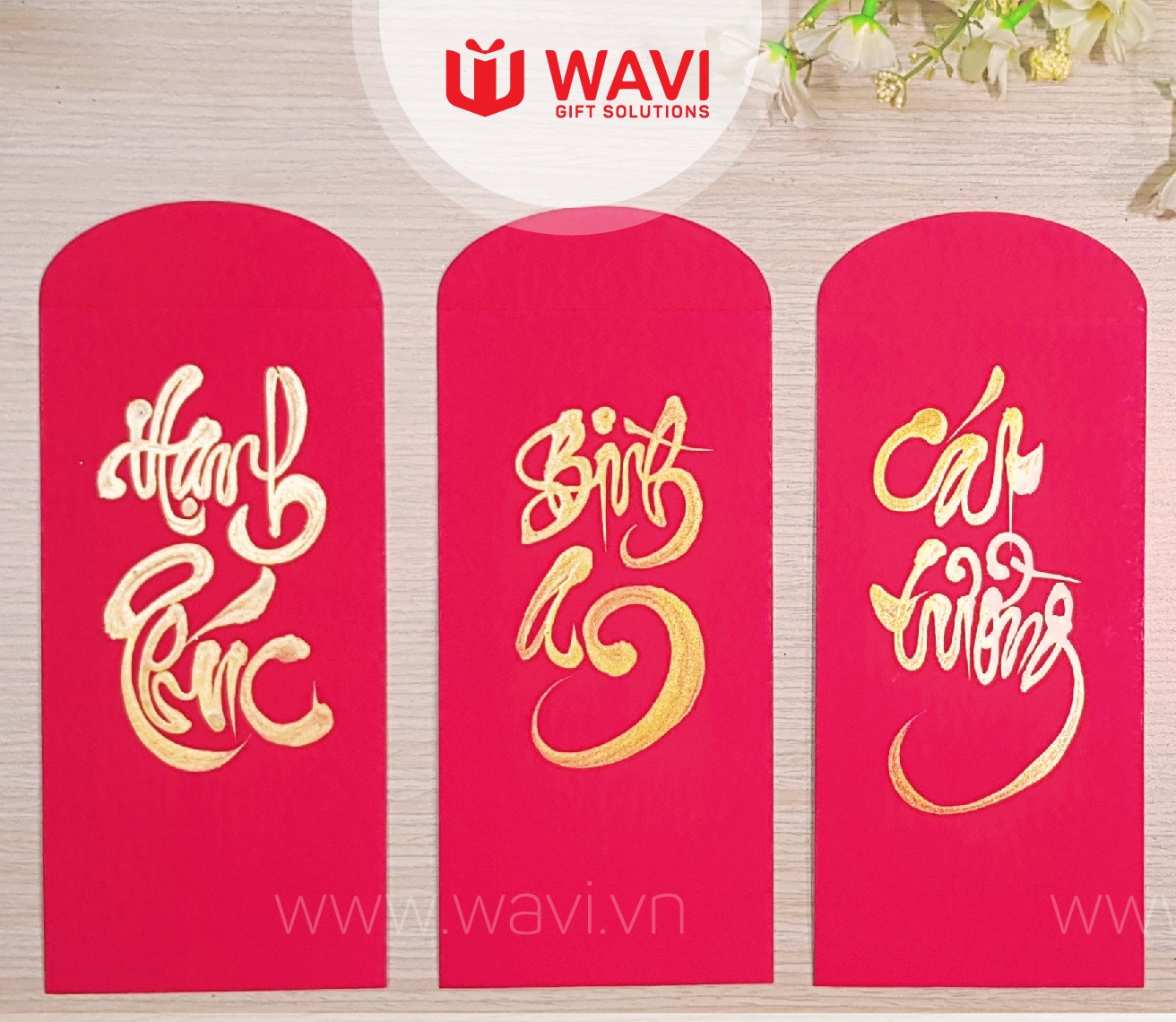 Bao lì xì tết thư pháp 1 Bao lì xì tết thư pháp viết tay