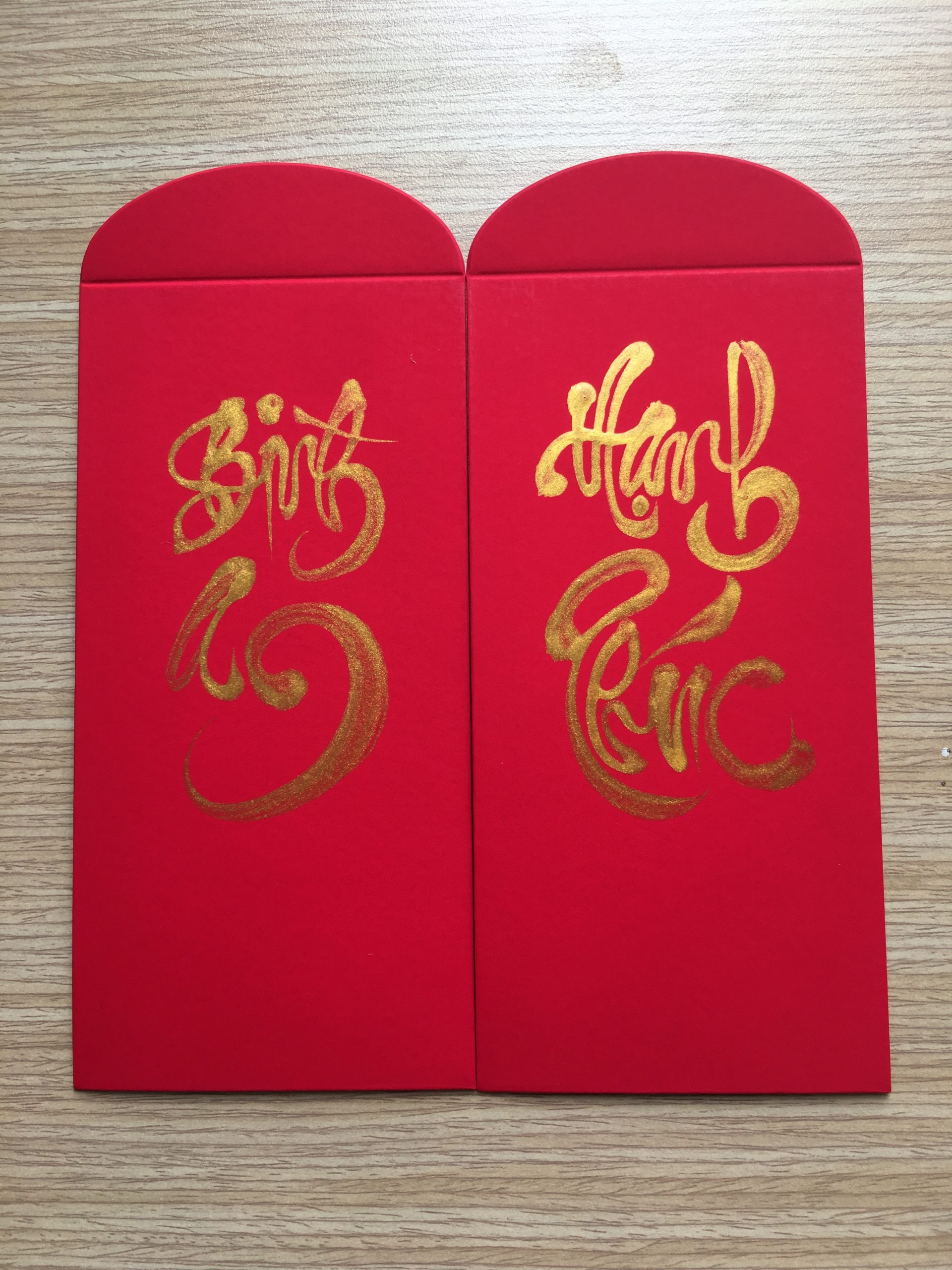 Bao lì xì tết thư pháp 32 bao lì xì wavi