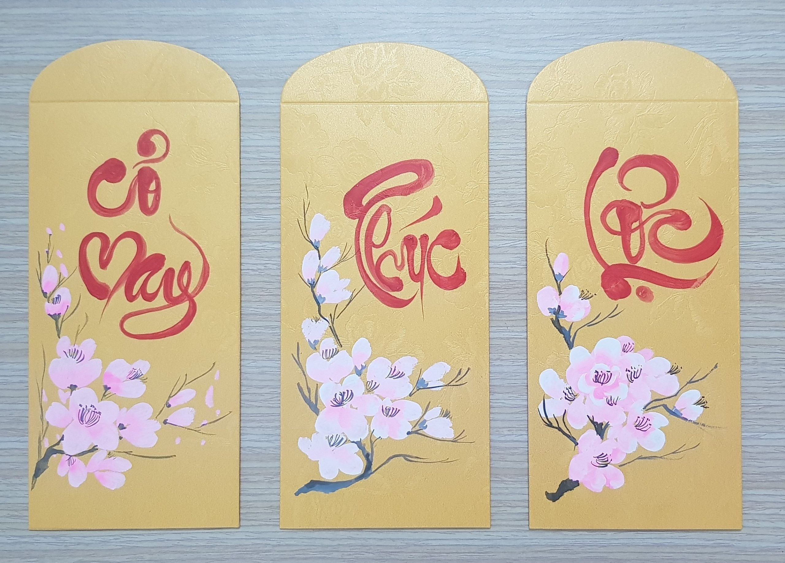 bao lì xì vàng hoa văn cao cấp 